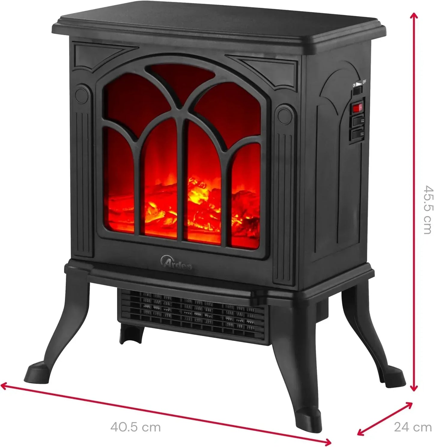 Compacte Keramische Sfeerhaard - Camino Junior met Realistisch Houteffect - 1500W - cinewallkopen.be