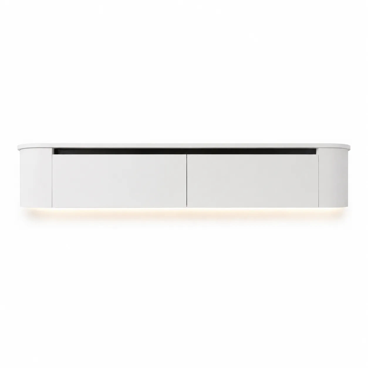 TV Unit - Japandi Oval 182cm - Premium White