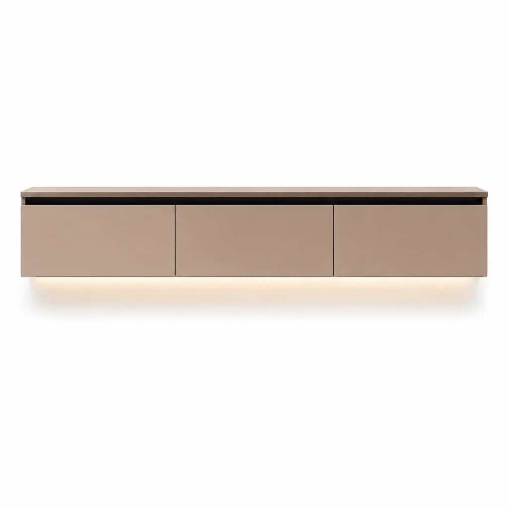 TV Unit - Modern Linear 240cm - Mocha Brown