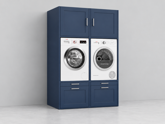 Wasmachine kast betonlook op maat 134 x 207 x 65 cm