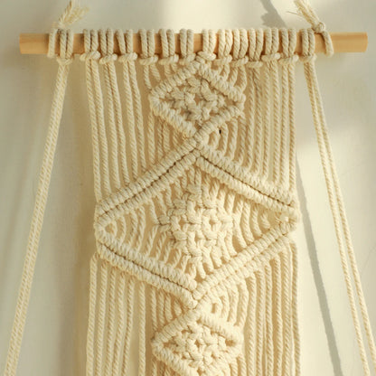 Macrame Wall Shelf Wood Floating Shelves Flower Pot Display Stand Hanging Wall Boho Home Decoration Living Room Decors Aesthetic