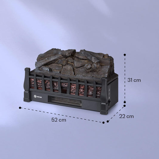 Klarstein Kamini FXL 2G Elektrische haard, haard, inzet voor elektrische haard, met verwarmingsvermogen, 1800 W, temperatuur 15-30 °C, menillusie van de vlam, 3D, led, zwart
