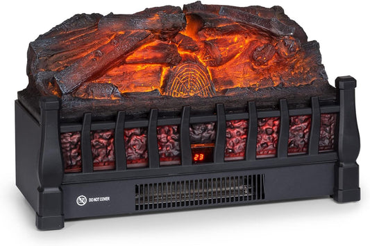 Klarstein Kamini FXL 2G Elektrische haard, haard, inzet voor elektrische haard, met verwarmingsvermogen, 1800 W, temperatuur 15-30 °C, menillusie van de vlam, 3D, led, zwart