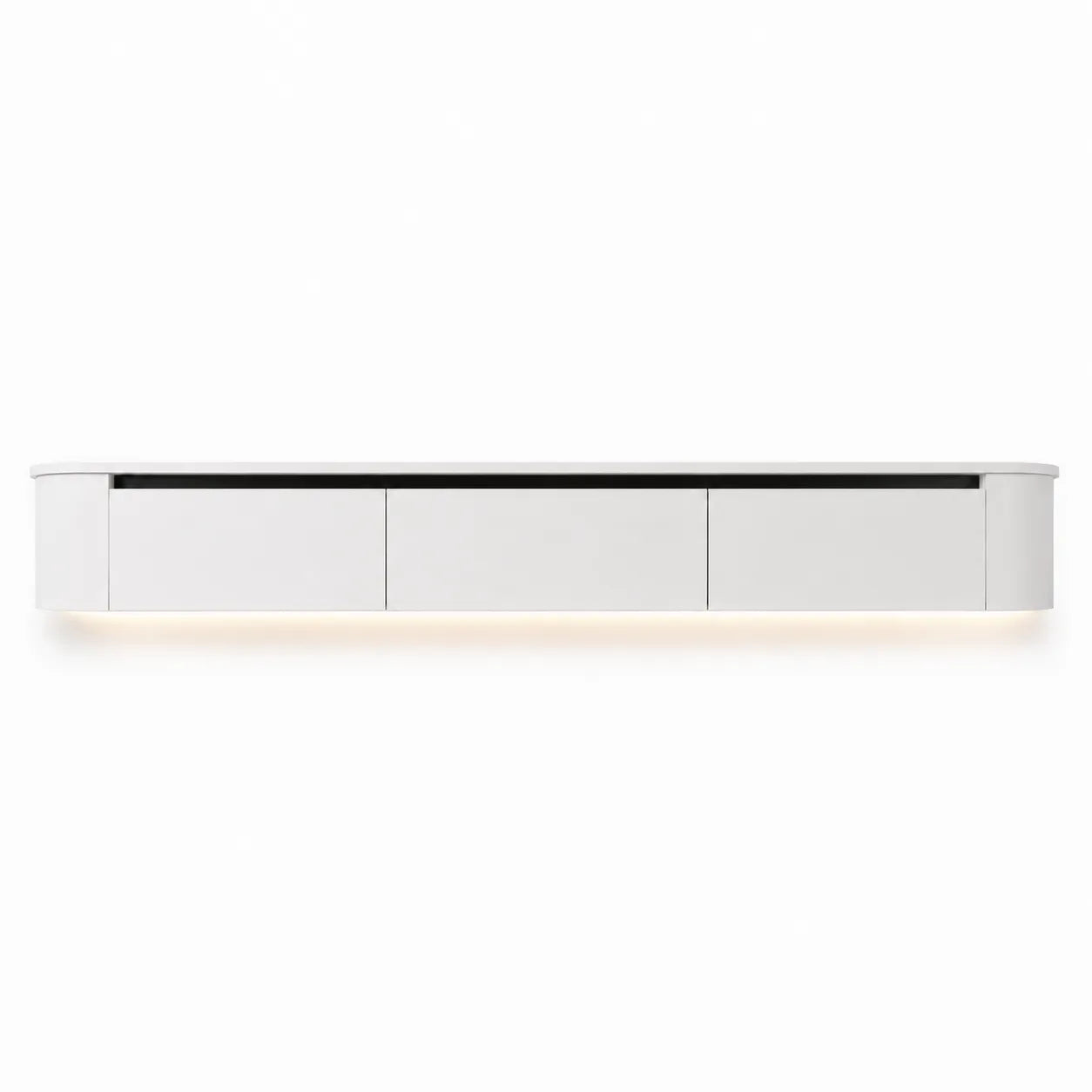 TV Unit - Japandi Oval 240cm - Premium White