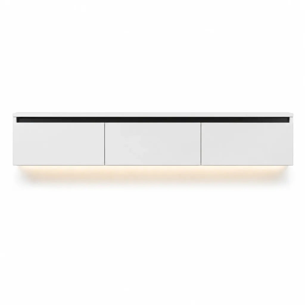 TV Unit - Modern Linear 180cm - White
