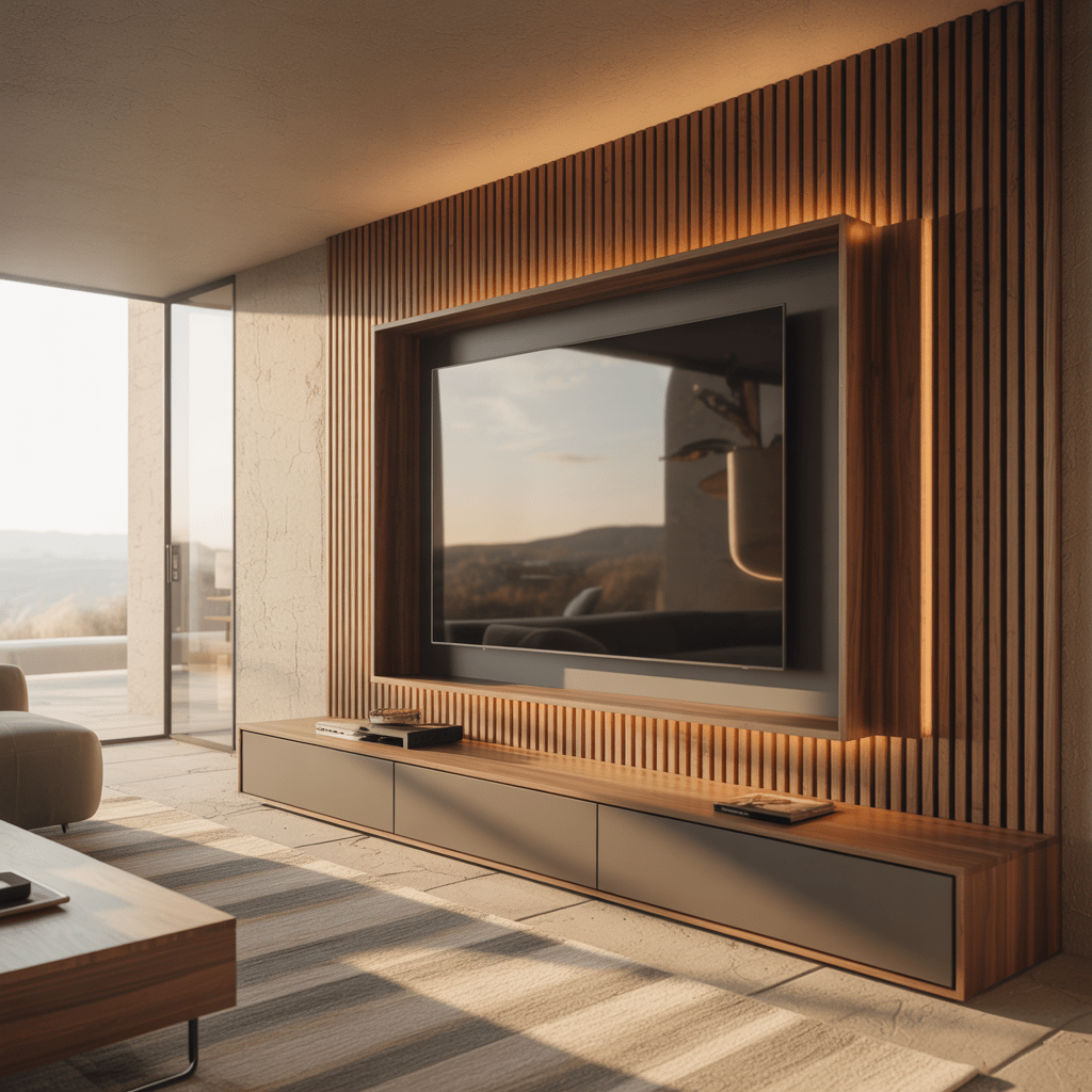 SlatLine Cinewall met Akoestische Panelen (Massief Hout) - cinewallkopen.be