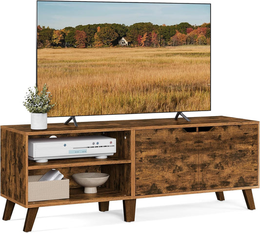 Industrieel tv meubel vintage eiken look 140 cm vooraanzicht.