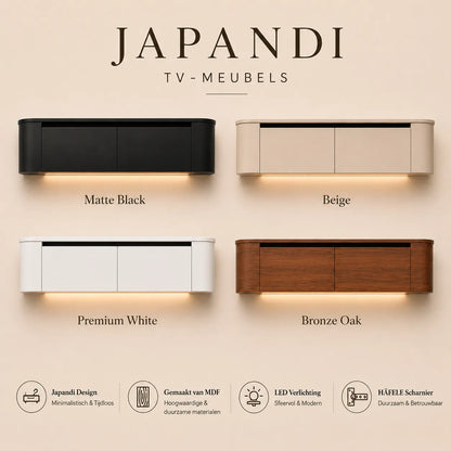 TV Unit - Japandi Oval 240cm - Bronze Oak