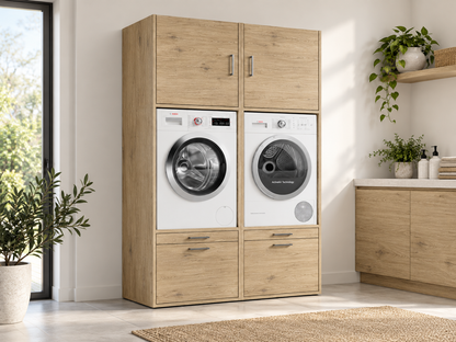 Wasmachine kast lichte eik voor wasmachine en droogkast