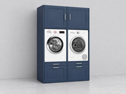 Wasmachine kast betonlook zijaanzicht links